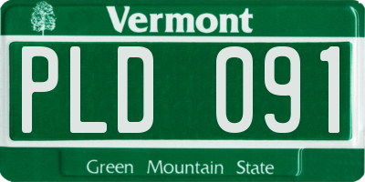 VT license plate PLD091