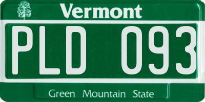 VT license plate PLD093