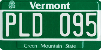 VT license plate PLD095