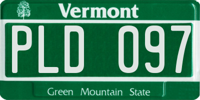 VT license plate PLD097