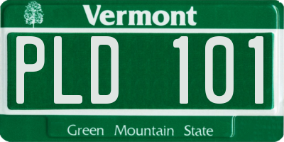 VT license plate PLD101