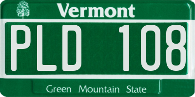 VT license plate PLD108