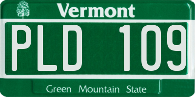 VT license plate PLD109