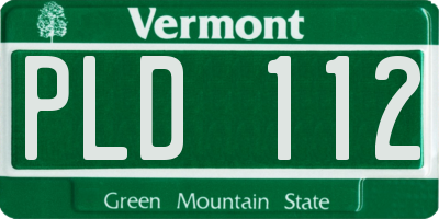 VT license plate PLD112