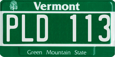 VT license plate PLD113