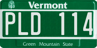 VT license plate PLD114