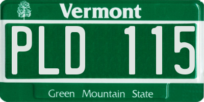 VT license plate PLD115
