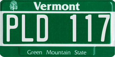 VT license plate PLD117