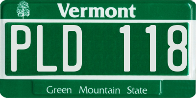 VT license plate PLD118
