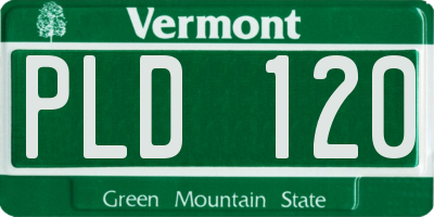 VT license plate PLD120