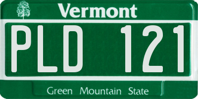 VT license plate PLD121