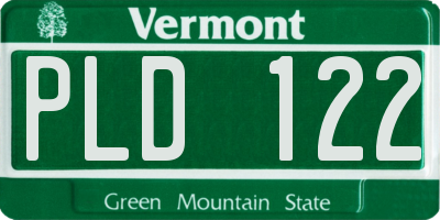 VT license plate PLD122