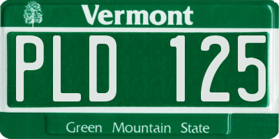 VT license plate PLD125