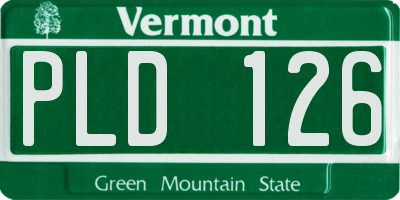 VT license plate PLD126