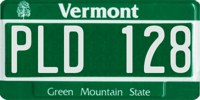 VT license plate PLD128