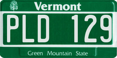 VT license plate PLD129