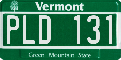 VT license plate PLD131