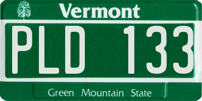 VT license plate PLD133
