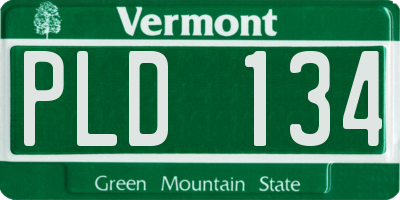 VT license plate PLD134