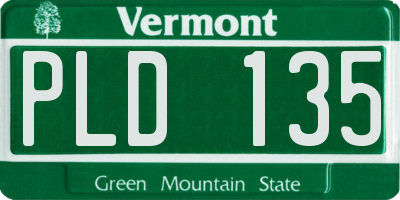 VT license plate PLD135