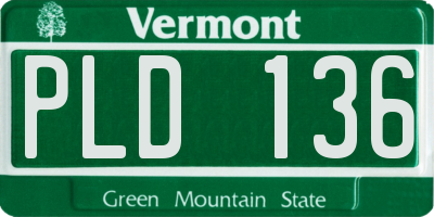 VT license plate PLD136
