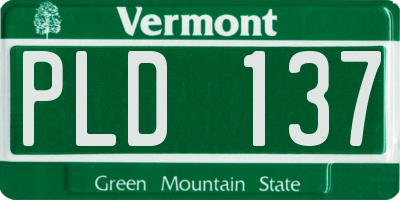 VT license plate PLD137