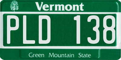 VT license plate PLD138