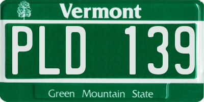 VT license plate PLD139
