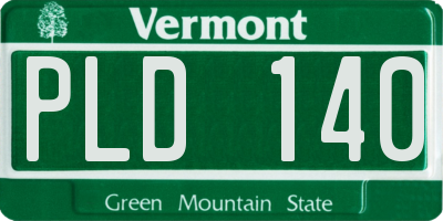 VT license plate PLD140