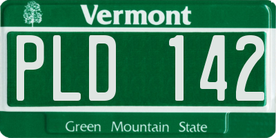 VT license plate PLD142