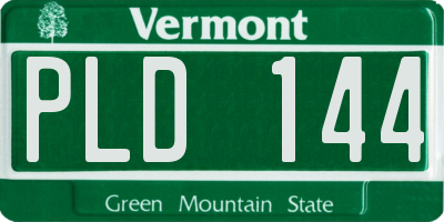 VT license plate PLD144