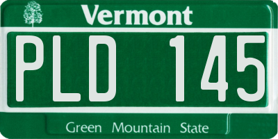VT license plate PLD145