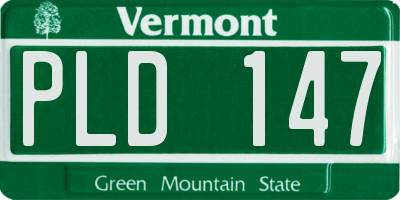 VT license plate PLD147