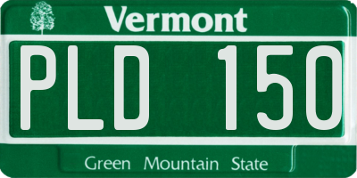 VT license plate PLD150