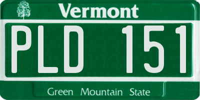 VT license plate PLD151