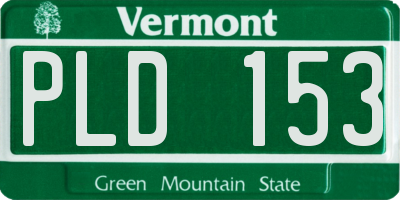 VT license plate PLD153