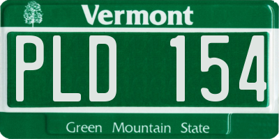 VT license plate PLD154