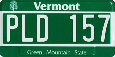 VT license plate PLD157