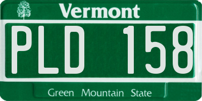 VT license plate PLD158