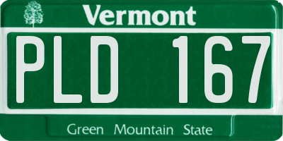 VT license plate PLD167