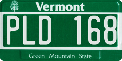 VT license plate PLD168