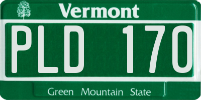 VT license plate PLD170