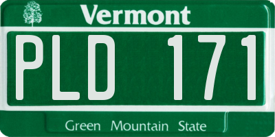 VT license plate PLD171