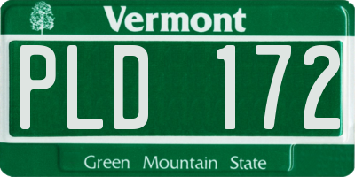 VT license plate PLD172