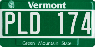 VT license plate PLD174