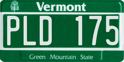 VT license plate PLD175