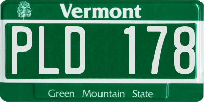VT license plate PLD178