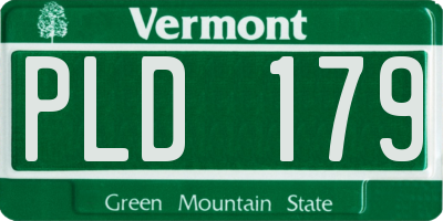 VT license plate PLD179