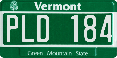 VT license plate PLD184