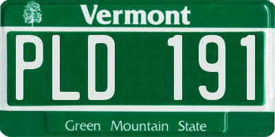 VT license plate PLD191